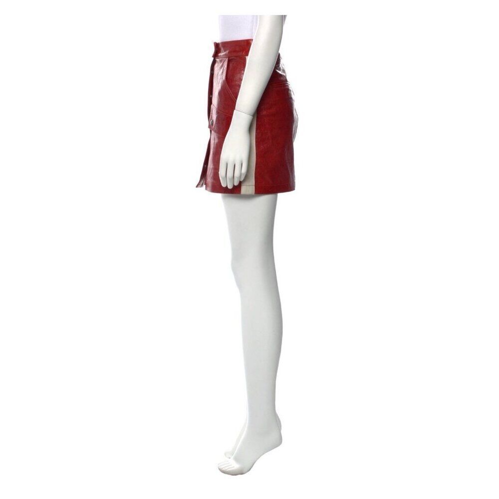 Frame Authentic Genuine Lamb Leather Mini Skirt 26 Small - Picture 5 of 10